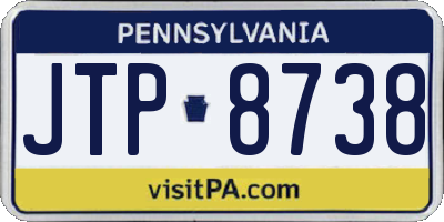 PA license plate JTP8738