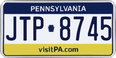 PA license plate JTP8745