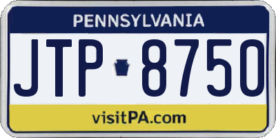 PA license plate JTP8750