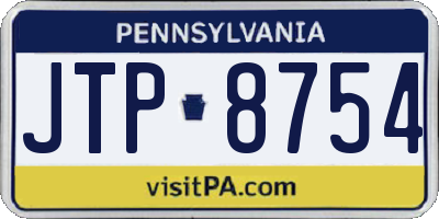 PA license plate JTP8754