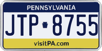 PA license plate JTP8755