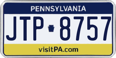 PA license plate JTP8757