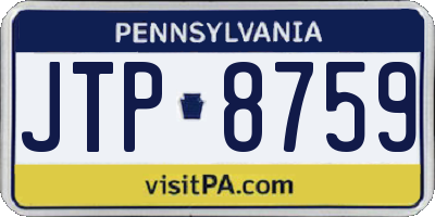 PA license plate JTP8759