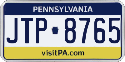 PA license plate JTP8765