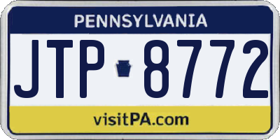 PA license plate JTP8772