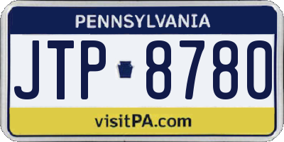 PA license plate JTP8780
