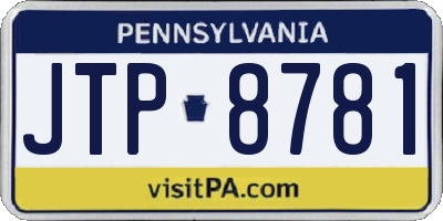 PA license plate JTP8781