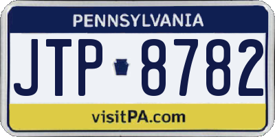 PA license plate JTP8782