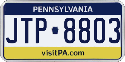 PA license plate JTP8803