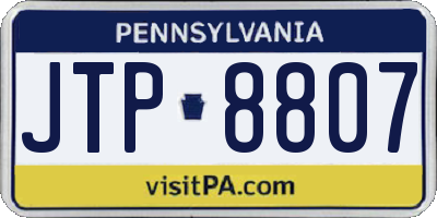 PA license plate JTP8807