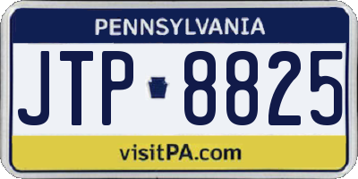 PA license plate JTP8825