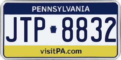 PA license plate JTP8832