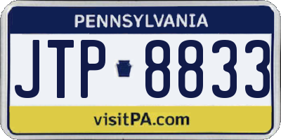 PA license plate JTP8833
