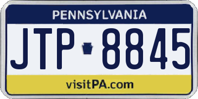 PA license plate JTP8845