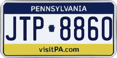 PA license plate JTP8860