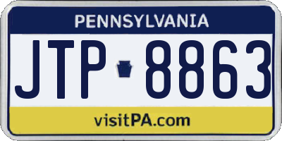 PA license plate JTP8863