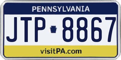 PA license plate JTP8867