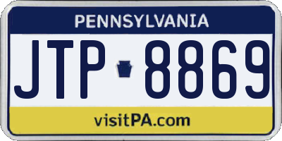 PA license plate JTP8869