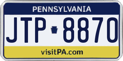 PA license plate JTP8870