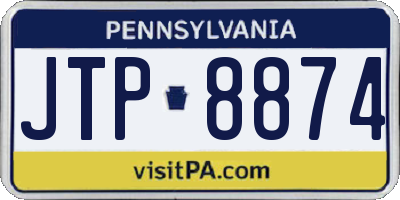 PA license plate JTP8874
