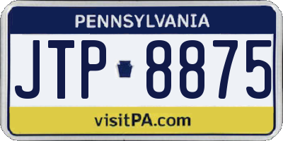 PA license plate JTP8875