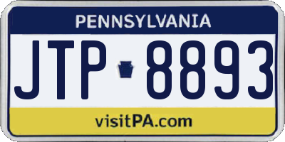 PA license plate JTP8893
