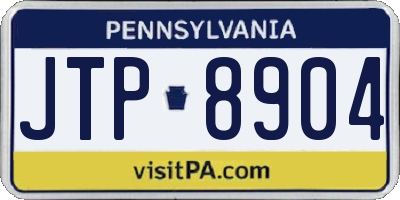 PA license plate JTP8904
