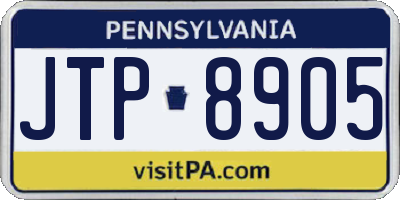 PA license plate JTP8905