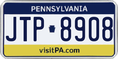 PA license plate JTP8908