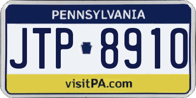 PA license plate JTP8910