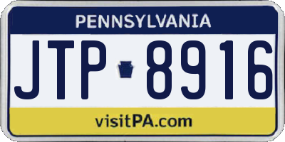 PA license plate JTP8916