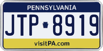 PA license plate JTP8919