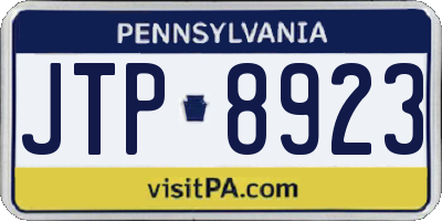 PA license plate JTP8923
