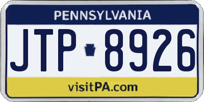 PA license plate JTP8926