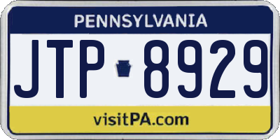 PA license plate JTP8929