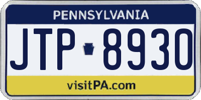 PA license plate JTP8930