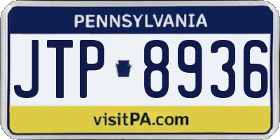 PA license plate JTP8936