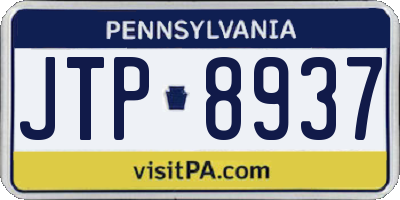 PA license plate JTP8937