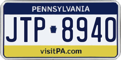 PA license plate JTP8940