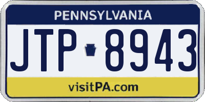 PA license plate JTP8943