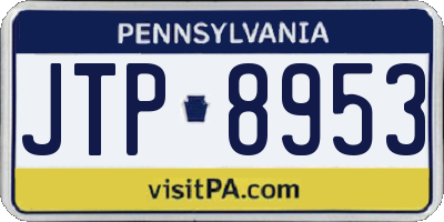 PA license plate JTP8953