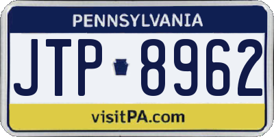 PA license plate JTP8962