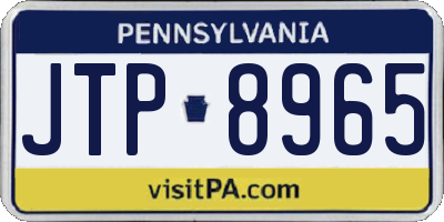 PA license plate JTP8965
