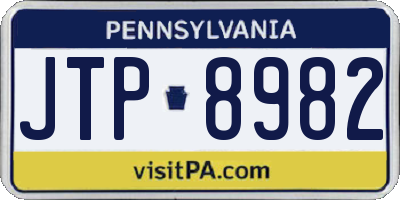 PA license plate JTP8982