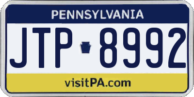 PA license plate JTP8992
