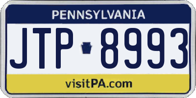 PA license plate JTP8993