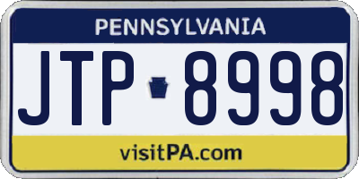 PA license plate JTP8998