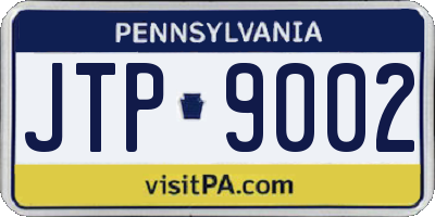 PA license plate JTP9002