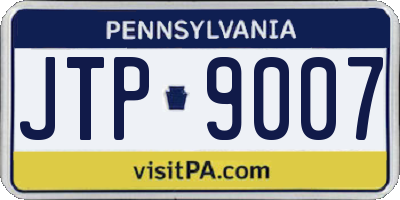 PA license plate JTP9007