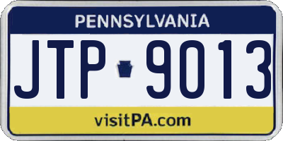 PA license plate JTP9013
